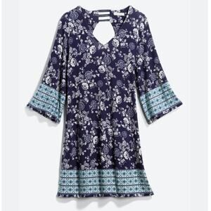 Skies are Blue Floral Print Wren Knit Dress Navy Medium M NWT